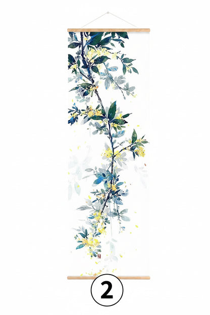 Chinese Plum Blossom Scroll Hanging Painting Canvas Art Flower Wall Painting Scroll Painting Living Room Home Decoration