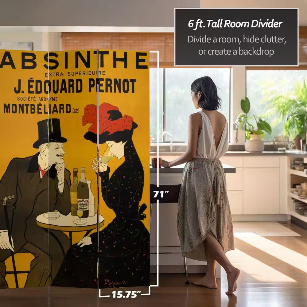 6 Ft. Printed 3-Panel Room Divider